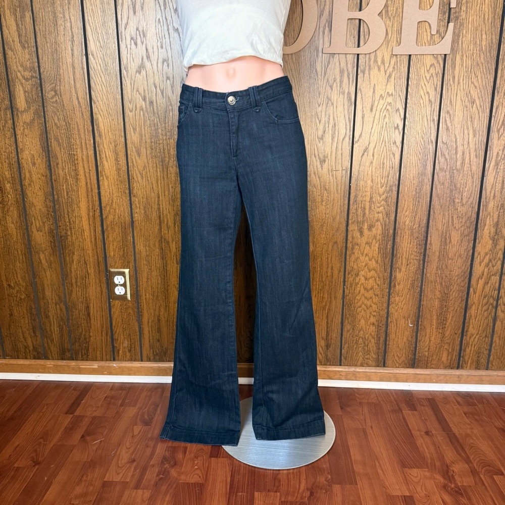 Express Mia Boot Leg Jeans Wmn 6 Dark Wash Butterfly Studded Pockets Y2K Mcbling